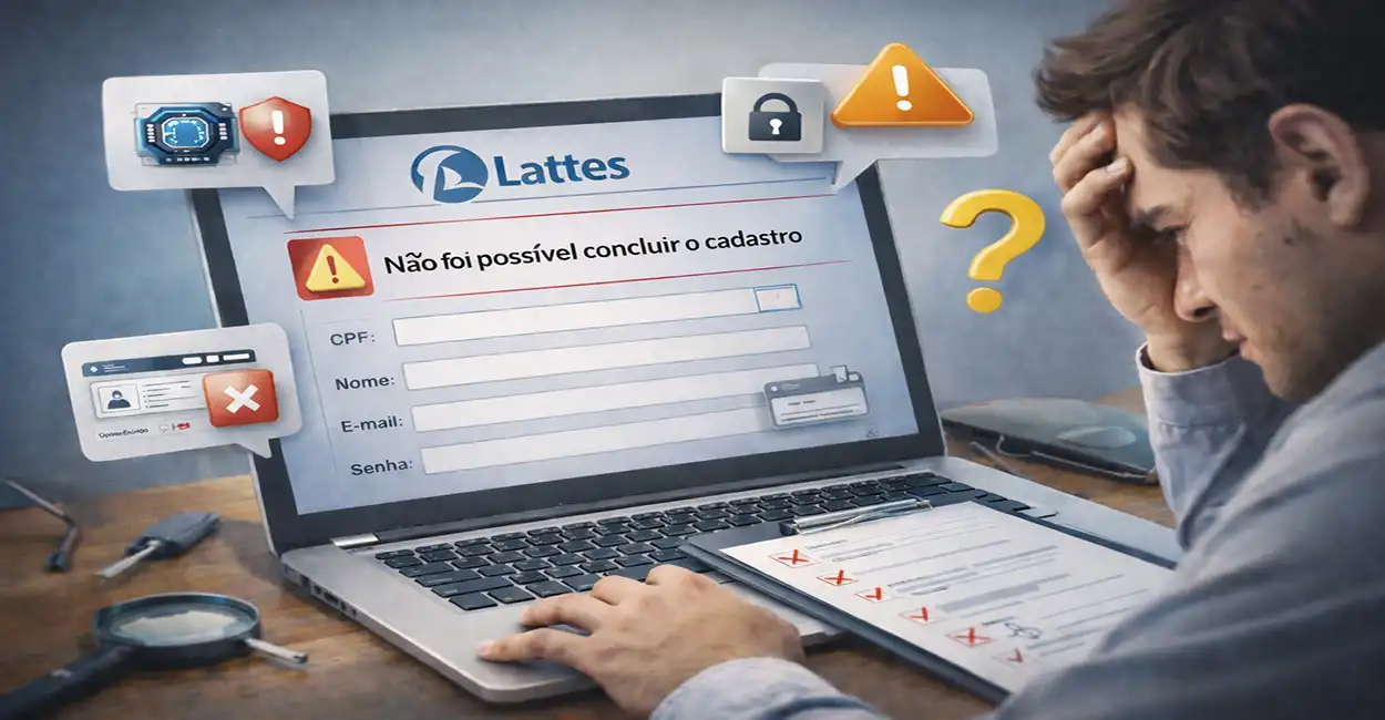 Não consigo cadastrar currículo Lattes - soluções para erros técnicos e problemas de cadastro