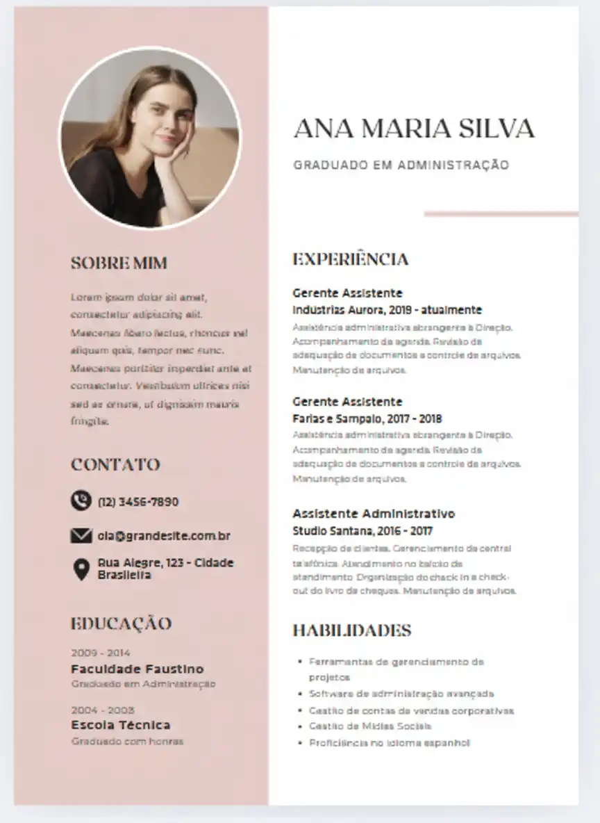 Modelo de currículo Criativo para marketing e design