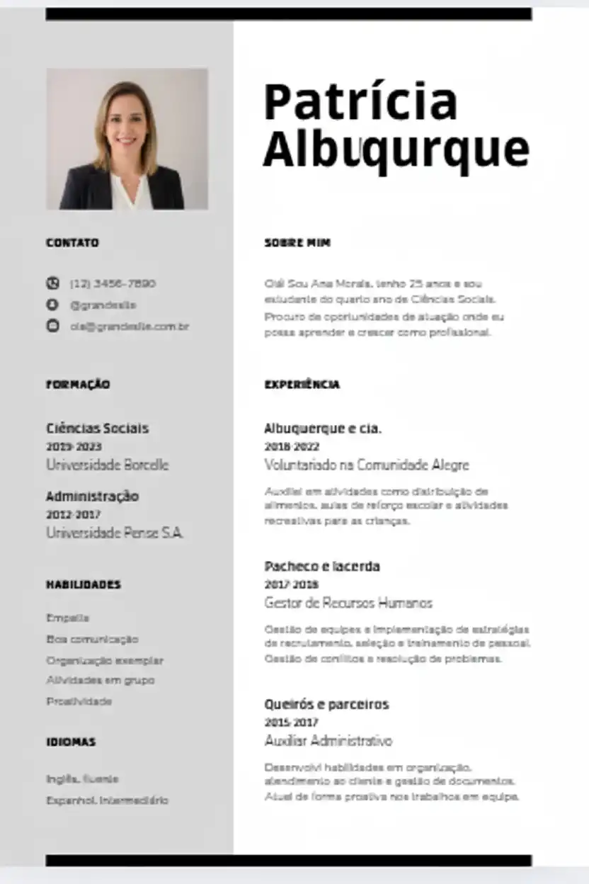 Modelo de currículo Tech para desenvolvedores e TI